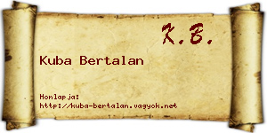 Kuba Bertalan névjegykártya